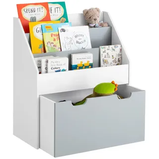 SoBuy Kinderregal KMB17-HG 62,5 x 70 x 30 cm MDF grau/weiß