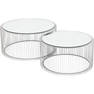 KARE DESIGN Couchtisch Wire Silber 80898 2er Set Glas