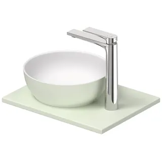 Duravit Waschtisch Set rund 41 x 33 x 12,3 cm Weiß Seidenmatt/Blassgrün Matt