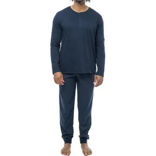 Schiesser, Herren, Pyjama, Mix Schlafanzug, Blau, (50)