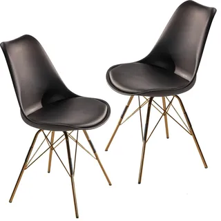 FineBuy, Stühle, 2er Set Esszimmerstuhl  Küchenstuhl Kunststoff Stuhl Skandinavisch Modern