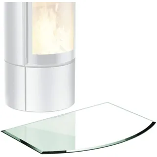 BIJON Glasplatte Segmentbogen für Kaminofen mit Dichtlippe, Glasbodenplatte - Funkenschutzplatte Glas mit Facettenschliff, Kamin Hitzeschutz, ESG Sicherheitsglas 80 x 100 cm x 6mm