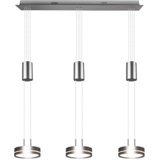 Trio LED-Pendelleuchte Franklin Alu, Eisen, Stahl & Metall Silber Nickel matt