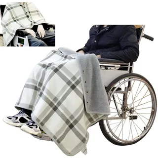 LBLFEBD Decke für Rollstuhl Rollstuhlwärmer-Abdeckdecke, Damen-Poncho, Karierte Schoßdecke, Rollstuhl-Poncho, Kniedecke, Beindecke, tragbare warme Decke, Cape-Poncho für Rollstuhlfahrer