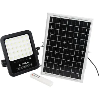 LUXULA LED Solarstrahler außen 6W 550lm, 6500K, IP65 | mit Fernbedienung, Solarpanel, 6500K, IP65, Solarlampe für außen, Garten, Hof, Einfahrt und Balkon, Außenstrahler
