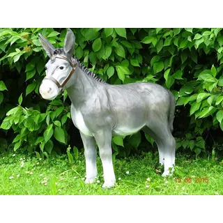 XL Premium Esel 100cm lebensgross Garten Deko Figur inkl. Spedition
