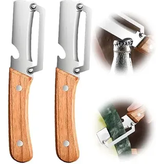 Edelstahl Gemüseschäler, Sparschäler-Universalschäler Edelstahl für Obst & Gemüse, Multifunktionaler Gemüseschäler For Die Küche, 2-in-1 Edelstah l-Schäler mit Flaschenöffner (2 PCS)