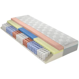 Dieter Knoll Gel-Taschenfederkernmatratze, Weiß, Textil, H4, rechteckig, 140x200 cm, Austria Gütezeichen, Made in Austria, Oeko-Tex® Standard 100, Qualität aus Österreich, Über- und Sondergrößen erhältlich, Bezug abnehmbar/waschbar, für Hausstauballergiker geeignet, verstellbare Lattenroste schadstoffgeprüft, alternative Größen rundum abnehmbar, Schlafzimmer, Matratzen Shop, Matratzen, Taschenfederkernmatratzen