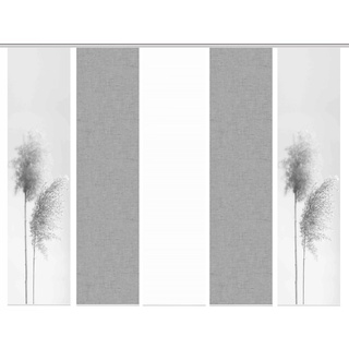 Schmidt Schiebevorhang Irlos 5-er Set Polyester Grau 60 x 260 cm