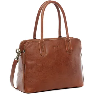 BACCINI Business-Tasche echt Leder - 13 Zoll Laptoptasche Rosaria - Aktentasche Damentasche mit Laptop-Fach - Ledertasche Damen braun handgefertigt - M