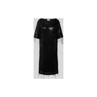 Knielanges Kleid mit Pailletten und Fransen, Black, $listsize[$i].replace('"','"')