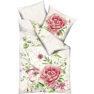 KAEPPEL Blushing Rose Blumen Baumwolle braun 135 x 200 cm + 2 x 80 x 80 cm