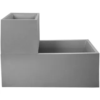 ONDIS24 Blumentopf Ondis24 2 x Pflanzkübel Vulkan, 100+40 Liter Volumen, Blumenkasten mit Wasserspeicher, stapelbar, Balkon, Blumenkübel grau