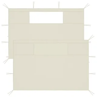 vidaXL Pavillon Seitenwand mit Fenstern 2 Stück Creme 0,0 x 0,0 x 0,0 m
