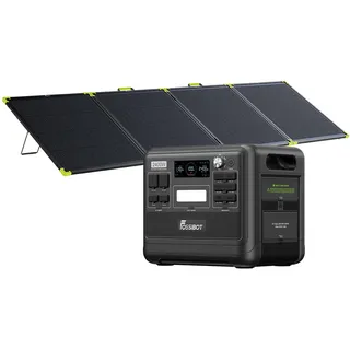 FOSSiBOT F2400 Solargenerator mit Solar panel 400W, 2048Wh, LiFePO4 Tragbare Powerstation, 3 Ausgang AC 2400W (4800W Peak), 1100W Schnellladung, Power Station für Camping, Reisen
