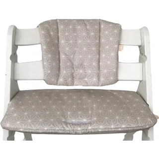 LUCCA kids, Hochstuhl-Sitzkissen, Einfache Reinigung, rutschfest, Kompatibel mit Hauck Alpha und ähnlichen Hochstühlen, Japanische Sterne Beige