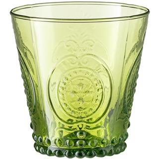 VILLA ITALIA SUMMER Handgefertigtes Grünes Glas (250 ml, 9 cm) - Frische Farbe für Ihren Tisch, Schöne Gläser, Bunte Gläser, Trinkgläser Bunt, Wasserglas, Trinkglas, Kristallgläser - Aesthetic Gläser
