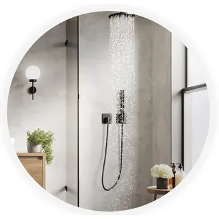 BD ART - Wandspiegel - Badspiegel - Rund Ø70cm - mit LED Beleuchtung - Lichtfarbe Kaltweiß 4200K, IP44 - Spiegel Groß - Mirror - Ganzkörperspiegel - Bad Wand Spiegel (Luna_RUND, Ø 70 cm)