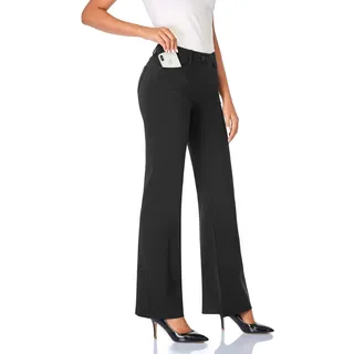 Tapata Damen 71cm/76cm/81cm/86cm Bootcut Stretch-Hose mit 4 Taschen, Tall/Lang/Regulär/Petite Für Büro Business Alltag Elegante Hose 76cm Schwarz L - L / 30L