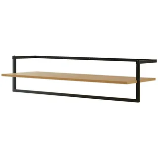 [en.casa] Wandgarderobe Evje 80 x 30 x 20 cm Schwarz