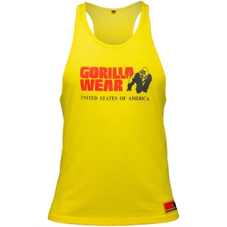 Gorilla Wear Classic Fitness Tank Top - gelb - Bodybuilding Sport Freizeit mit Logo Aufdruck leicht und bequem für optimale Bewegung aus Baumwolle, XXL