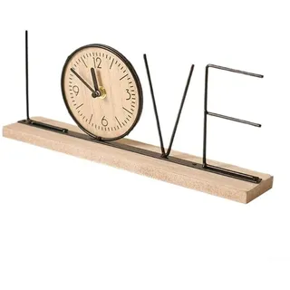 Dekorative Standuhr aus für holz Leises Dekorative Standuhr(1#) | Vintage Design, Holzfigur Herz, leises Quarzwerk, präzise Zeit, Büro Deko