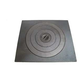 Sellon24® Gussplatte Ofenplatte Unbehandelt Gusseisen Ringset Cast Iron Herdring 46x40 cm