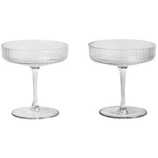 ferm LIVING - Ripple Champagne Saucers Set of 2 Clear ferm LIVING