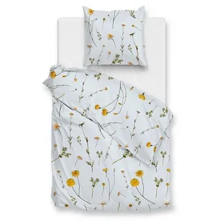 Zo Home Savio Wiesenblumen Baumwolle Blau 135 x 200 cm + 80 x 80 cm