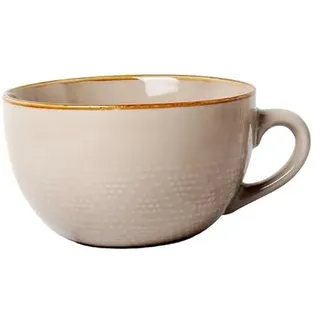 Große Kaffeetasse aus Keramik - 700 ml Steingut Tasse für Cappuccino, XXL Müslischale mit Henkel, Salat Schale aus Porzellan
