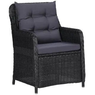 vidaXL Gartenstuhl 64 x 65 x 90 cm schwarz 2 St.
