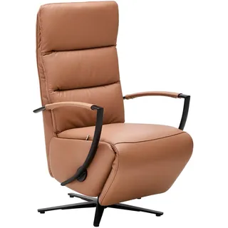 Cantus Relaxsessel, Braun, Metall, Echtleder, Color-Finish-Leder, 64x112x80 cm, Fußauswahl, Lederauswahl, Stoffauswahl, Wohnzimmer, Sessel, Relaxsessel