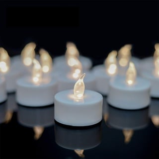 TEECOO LED Kerzen,100 Stück LED Teelichter Kerzen CR2032 Batterie betrieben Kerzen unscented flammenlose Teelicht,LED Votivkerzen Romantisches Teelichter (warm weiße,100) [Energieklasse E]