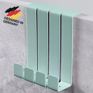 DEKAZIA® 4 Türhaken Kinderzimmer grün – Türgarderobe Kinder zum Einhängen – Kleiderhaken Tür Garderobe Garderobenhaken Türhänger Haken Türaufhänger