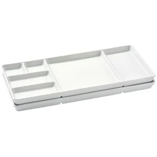 Betty Bossi Servierplatte Gourmet-Teller mit Fächern für Fondue, Raclette, Sushi, BBQ, weiß, Porzellan, (Set, 2-tlg., 2 x Gourmet-Teller), Hochwertige Porzellanteller, perfekt für Weihnachten und Silvester weiß