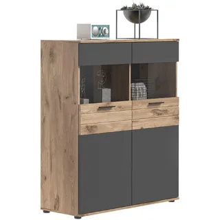 xonox.home Vitrine Mason 110 x 37 x 122 cm Grau