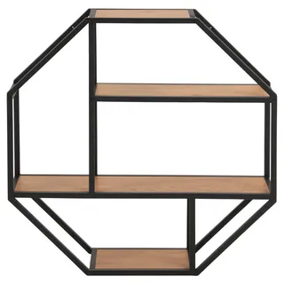 Livetastic Wandregal, Schwarz, Eiche, Metall, Holzwerkstoff, 77x77x20 cm, Reach, Küchen, Küchenmöbel, Küchenregale