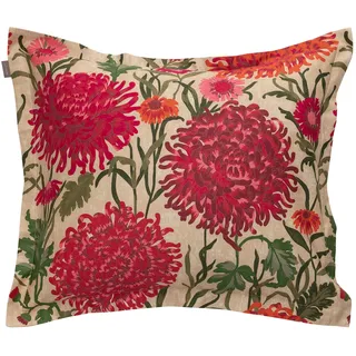 GANT Dahlia Flower Kopfkissenbezug einzeln Farbe Equestrian RED Größe 80x80cm Blumen Baumwolle