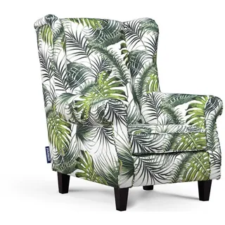 Konsimo Ohrensessel Miles Webstoff 82 x 105 x 97 cm Weiß