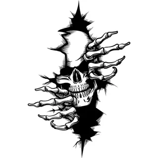 Totenkopf-horror-aufkleber Für Ca