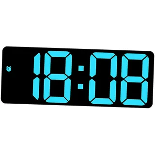 MagiDeal Digitale Wanduhr mit Datum Temperatur Moderne Desktop Elektronische Tischuhr LED Wecker Dimmer für Wohnzimmer Büro Flur Schlafzimmer, Blau
