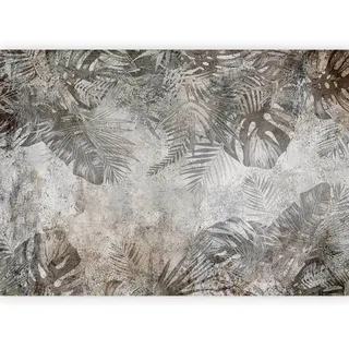 artgeist Fototapete, Schwarz, Grauweiß, Textil, Blätter, 300x210 cm, CE, Tapeten & Wandverkleidungen, Fototapeten