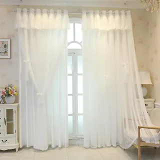 Generisch Gardinen Wohnzimmer, Verdunklungsvorhänge Doppellagig Spitzenvorhang Wohnkultur Vorhänge Für Wohnzimmer Esszimmer Zuhause Büro Terrasse(W*H:200x270cm(79x106inch), F(Hooks Top))