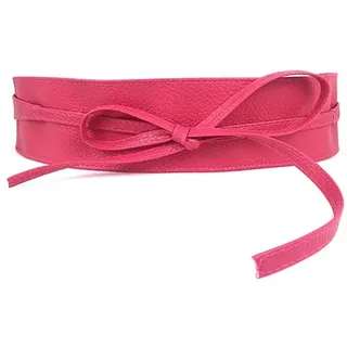 Yurosiay Damen Gürtel 220cm*6.5cm Breite PU-Leder Taillengürtel Damen Schärpe Obi-Gürtel Bindgürtel Bindegürtel Kunstleder Taille Band Vintage Hüftgürtel Stilvolles Accessoire Rosenrot