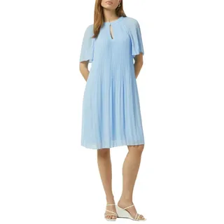 Comma, Comma Midikleid, aus Chiffon, mit Plissee-Falten, blau