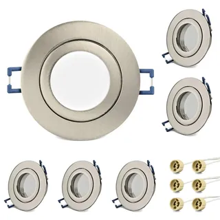 KYOTECH Einbauleuchten bad rahmen 6er set,Runder Wasserdichte Einbauleuchten rahmen led strahler IP44 für Feuchtraum Badezimmer Dusche Aussen,Mit GU10 Fassung für Halogen und LED Strahler