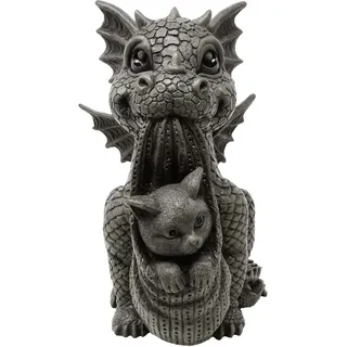 MystiCalls Gartendrache Cat - Drache Garten Deko Figur