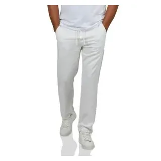 DENIMFY Leinenhose Herren lang Sommer Elastischer Bund Regular Fit DFDylan Regular Fit Weiß 3XL