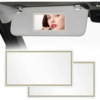 Kosmetikspiegel Fürs Auto, 2 Große Auto-schminkspiegel, Sonnenblendenspiegel, Selbstklebender Kosmetikspiegel, Sonnenblendenspiegel Aus Edelstahl