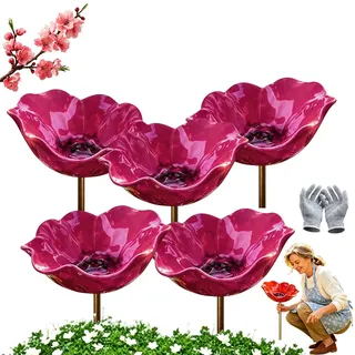 2026 Neu Vogeltränke Blume, 3 Stuick Bienentränke Für Den Garten, Insektentränke Gartenstecker Aus Metall, Gartendekoration Für Rasen, Balkon & Terrasse (#7,5)